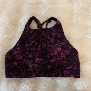 Lululemon Athletica Dark Purple Patterned Sports Bra